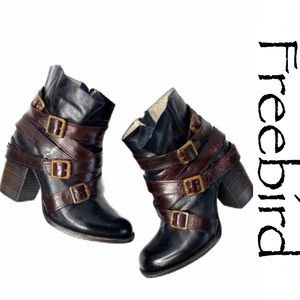 FREEBIRD Hustle Black Leather Ankle Booties size 8